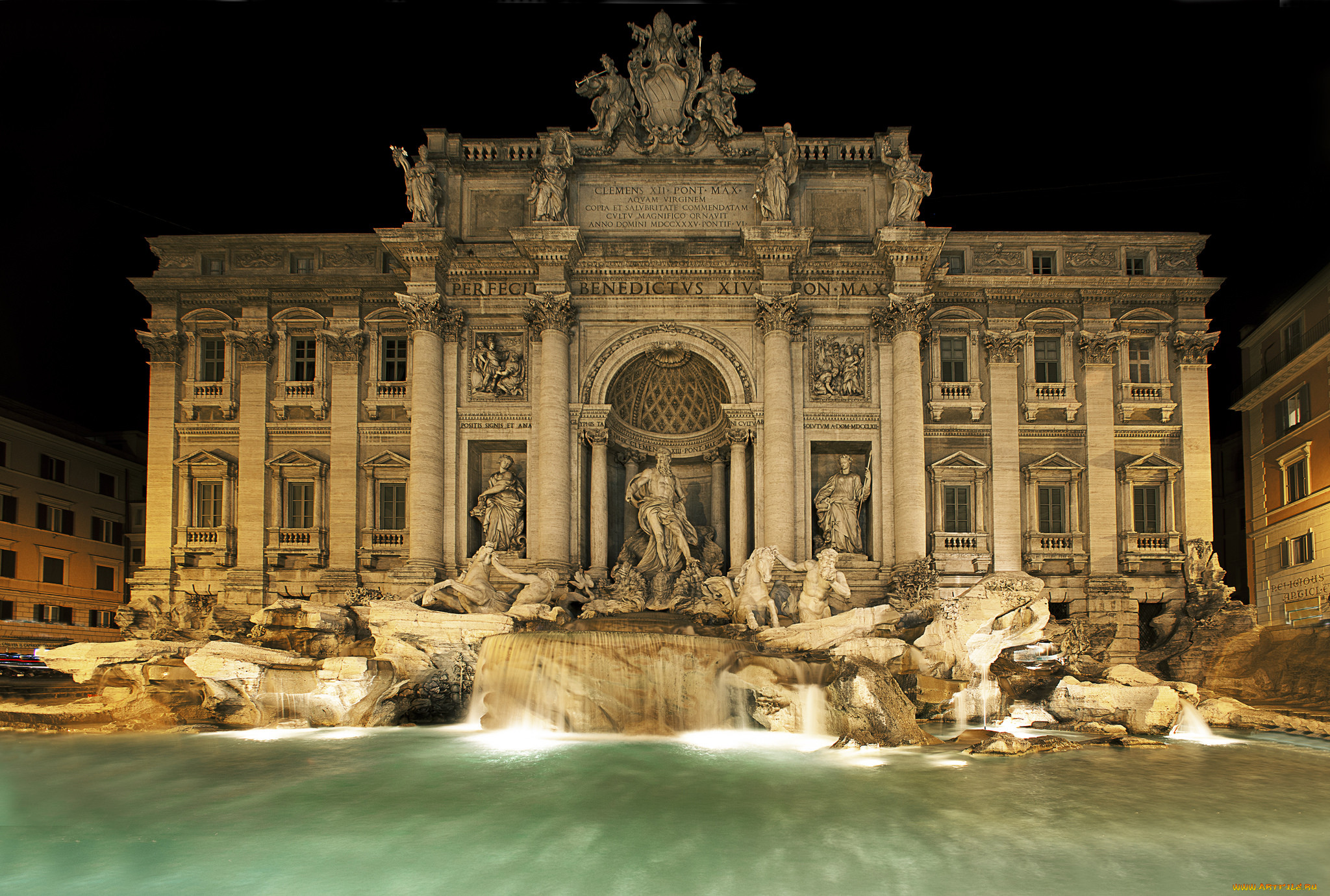 rome week - trevi fountain at night, , ,   , , , , 